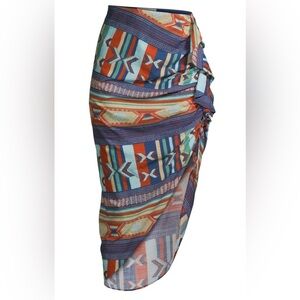 NWT Veronica Beard Hazel Chevron Skirt In Clay Multi, Size S